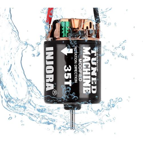 INJORA 540 Brushed Motor 35T Waterproof Motor for 1/10 RC Cralwer Car Axial SCX10 Pro SCX10 AXI03007 90046 TRX4 D90 Monster Truck （35T）