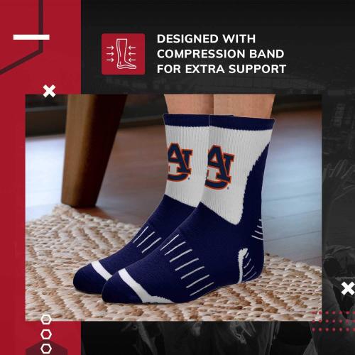 For Bare Feet Adult NCAA Surge Quarter Length Crew Socks - All Weather Performance - Men & Women - Enhance Your Team Footwear