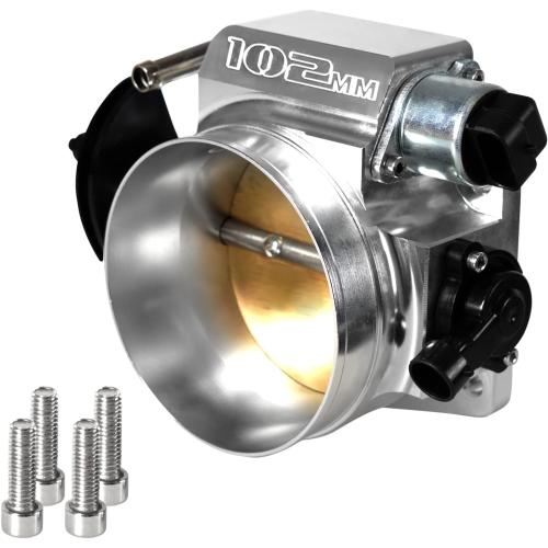 Silver 102mm Throttle Body for LS1 LS2 LS3 LS6 LS7 LSX with Throttle Position Sensors TPS IAC Aluminum Silver HTRACING