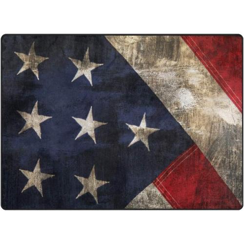 ALAZA Dirty Stylish American Flag Area Rug Rugs for Living Room Bedroom 7' x 5'
