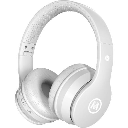 Headphones Kids Bluetooth 5.4 Wireless Play Time 68H Safe Volume Limit 85/94dB Over-Ear Foldable Headset,Fast Charging,with Aux Cord Built-in Mic for Toddler Child Pad Study Tablet White