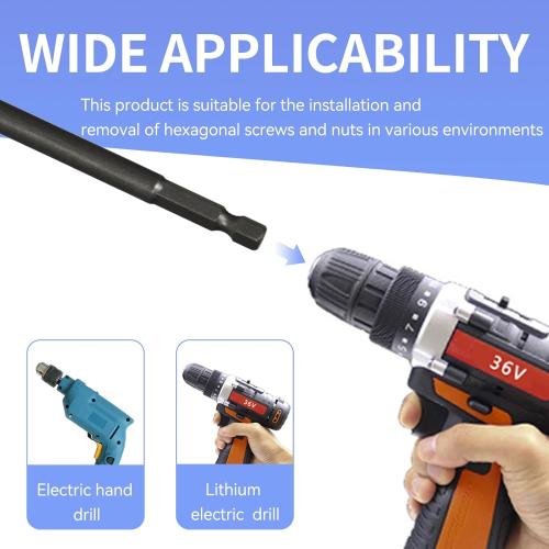 YXQ 2Pcs 10mm Hex Nut Driver Magnetic Extension Socket Drill Bit Holder, Power Nut Driver Bit Set 1/4 Quick-Change Hex Shank Drill Bit Holder for Electric Dril,150mm Length