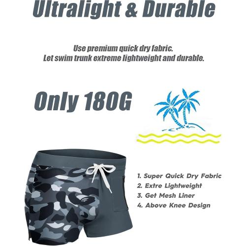 COOFANDY Mens Swim Trunks Swimwear Bathing Suit Swim Brief Square Leg Board Short S-3XL