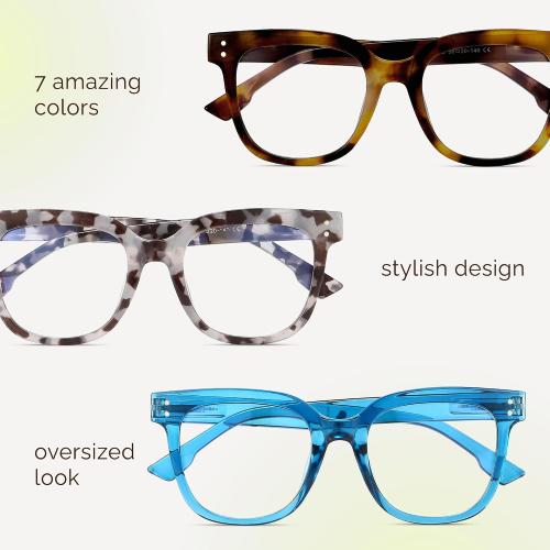miyya Blue Light Glasses for Women & Men – Oversized UV & Blue Light Blocker Chunky Frames, Stylish Eyewear Accessories