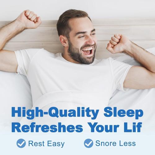 Chin Strap for Sleeping, Anti Snoring Devices Comfortable Effective Stop Snoring Solution, Snore Stopper Breathable, Anti Snore Chin Strap Adjustable Velcro, with Eye Mask, Black