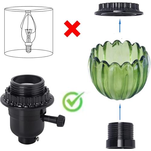 Glass Green Tulip Lamp Shades Set of 2 Small Flower Art Blown Lampshades,1.58lb,1.65 Top x 5.5 Diameter x 3.9 Height,Replacement Mini Lamp Shade for Floor Lamp Table Wall Lamp Chandelier Decor