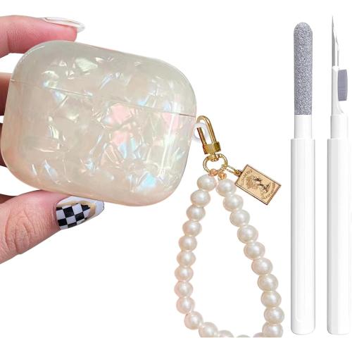 Glitter Case for AirPods Pro 3rd 2025 - YOMPLOW Case Cover Skin Women Girls with Luxury Pearl Keychain Cleaner Tool for Apple Airpods Pro 3 Gen Generation Charging Case 2025 - Colorful