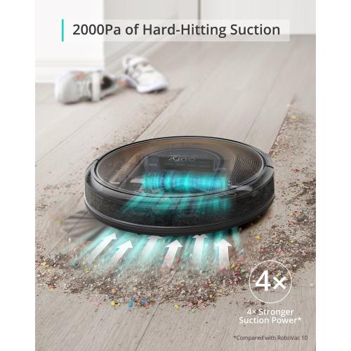 eufy Certified Like-New RoboVac G30 Hybrid SES, 2-in-1 Sweep and mop, Self-Emptying Robot Vacuum, Dynamic Navigation, Allergy Care, 2000 Pa Strong Suction, Wi-Fi, Carpets and Hard Floors (Renewed)