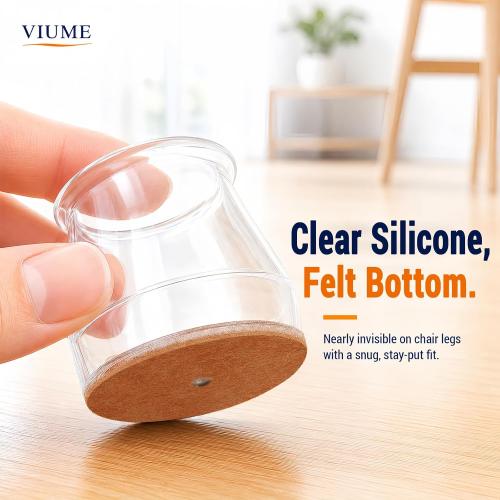 VIUME 24 Pcs Chair Leg Floor Protectors for Hardwood Floors Round