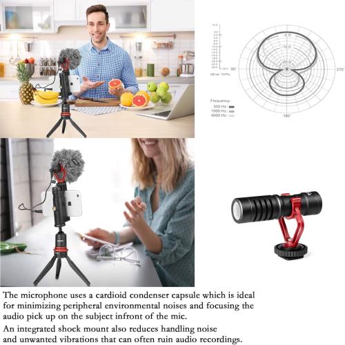 BOYA MM1 Universal Camera Microphone Super-Cardioid Shotgun Microphone with Shock Mount for Camera, Consumer, Camcorder iPhone, Android Smartphones