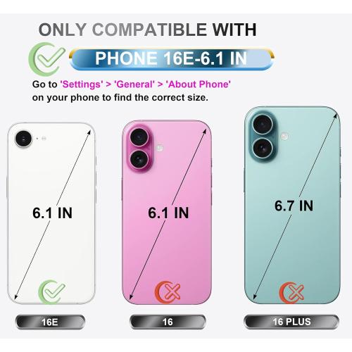 Compatible for iPhone 16e Case with Card Holder Cute - Kawaii Design Military-Grade Drop Protection Rugged Wallet Cases for Women (Black Basketball Sports)