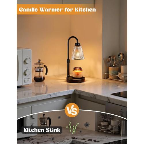 Innqoo Candle Warmer Lamp with Timer, Dimmable Candle Warmer for Jar Candles, Height Adjustable Wax Melts Warmer, Birthday Gifts for Women Mom, House Warming Gifts New Home Decor