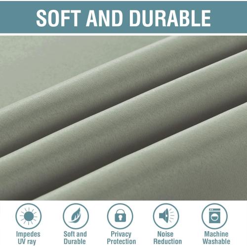 H.VERSAILTEX Window Treatment Curtains/Drapes Blackout for Bedroom Room Darkening Thermal Curtains for Living Room Noise Reducing Sound Proof Solid Grommet Curtain (One Panel, Light Sage, 52W x 84L)