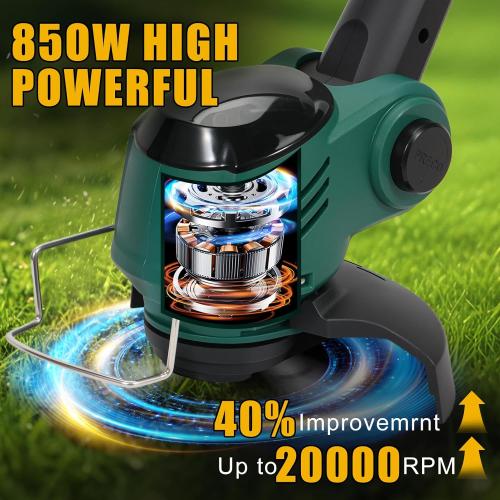 Electric Weed Wacker Cordless, Electric Grass Trimmer 21V 4.0Ah Battery Powered Weed Trimmer, 3 in 1 Lightweight Brush Cutter/Edger/String Trimmer with 2 Types Blade & for Garden and Yard Lawn