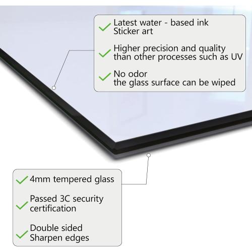 DAIFURONGE Flower Vase,Tempered Glass Backsplash for Kitchen,Easy to Clean, One Piece Glass Behind Stove Splashback Panel, Home Kitchen Wall Decor (30x14(76.2x35.56cm))