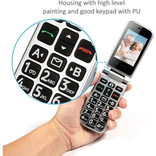 artfone 4G Volte Flip Phones Unlocked for Seniors丨Big Buttons Cell Phone for Elderly & Kids丨Clear Sound丨SOS Button丨Talking Clock丨Speed Dial丨Charging Dock丨Camera丨Talking Numbers丨USB-C,T-Mobile - G3 Red