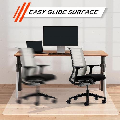 Vicwe Chair mat for Hardwood Floor, 36 x 48 inches Fully Transparent Floor Mats for Rolling Chairs, Floor Protector, Easy Clean, Rectangle