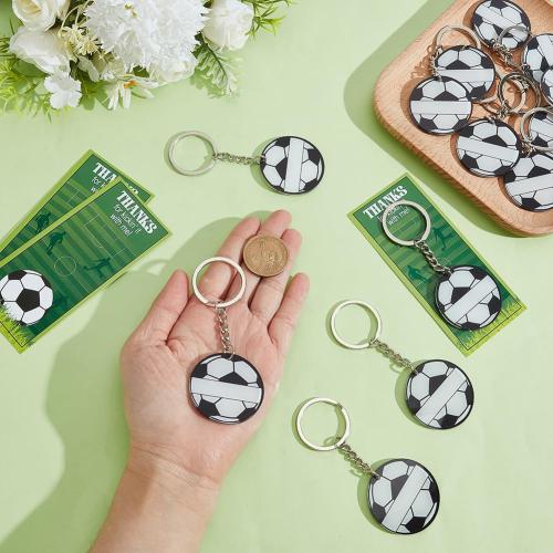 SUNNYCLUE 30 Sets Soccer Keychain Bulk Sports Keychain Party Favors with 30Pcs Thank You Cards 30Pcs Gift Bags Sports Key Chain Acrylic Soccer Ball Key Chains for Wedding Birthday Party Souvenirs