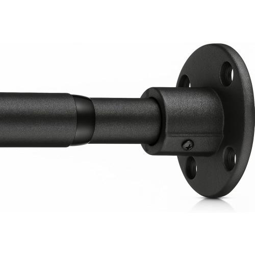 Heavy Duty Shower Rod - Industrial Shower Curtain Rod Wall Mounted for Bathroom,Room Divider,Outdoor Patio - 28 to 62Adjustable Closet Rod for Hanging Clothes,Black