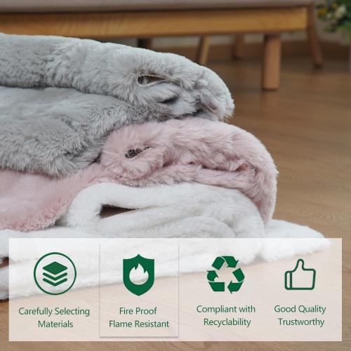 Latepis White Round Rugs Faux Rabbit Fur Rug for Living Room Washable Fluffy Rug for Kids Room Bedroom Furry Shaggy Rugs for Dorm Nursery Room