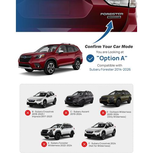 JOYTUTUS Car Roof Rack Cross Bars Compatible with Subaru Forester 2014-2026 | Not for Wilderness, 300LBS Lockable Anti-Theft Aluminum Car Crossbars for Rooftop Cargo Carrier Kayaks Canoes Bikes Skis