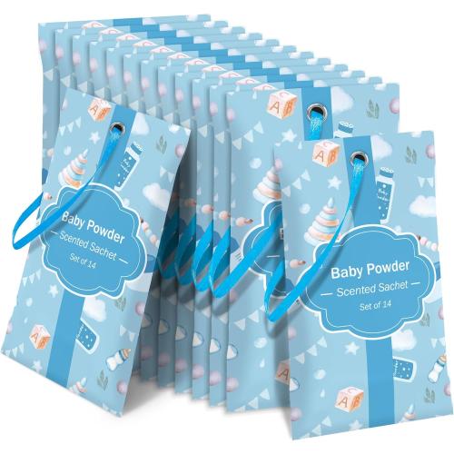 STRN Scented Sachets for Drawer and Closet, Baby Powder Scent 14 Packs | Long-Lasting Sachets, Small Space Air Freshener for Wardrobes