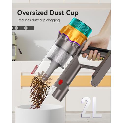 Cordless Vacuum Cleaner, 48KPA 550W 65Mins Self-Standing Vacuum Cleaners for Home, Cordless Stick Vacuum with Oversized Dust Cup, Rechargeable Vacuum for Hardwood Floor, Carpet, Pet Hair