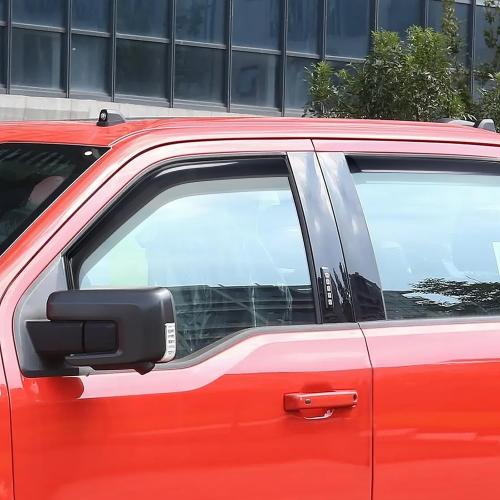 in-Channel Window Visors Rain Guards for Chevy Silverado/GMC Sierra 1500 2019-2025 Crew Cab, Window Deflectors Vent Visors for 2019-2025 Silverado 1500 Crew Cab, 4 Full-Size Doors