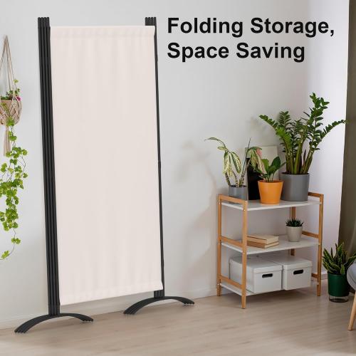Room Divider, 4 Panel Privacy Screens, 135” Portable Room Dividers with Metal Feet, 6FT Folding Partition Divider for Room Separation LightweightWall Divider Screen for Bedroom Office (Beige)
