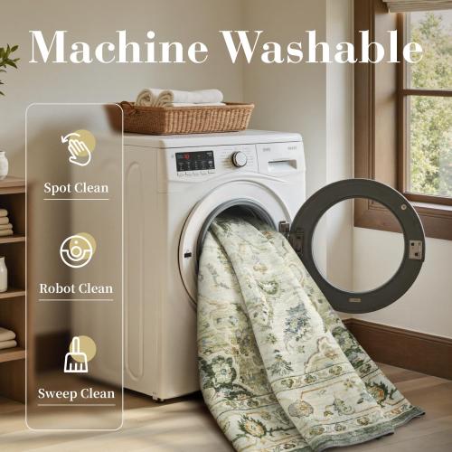 PADOOR Area Rug,Rugs for Living Room,Soft Green Rugs for Bedroom,Machine Washable Rugs Non Slip Carpet,Rug for Dining Room Living Room Bedside Office