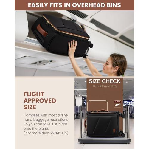 LOVEVOOK Carry On Luggage 22x14x9 Airline Approved, 20 Inch Softside Black Suitcases with Wheels, Lightweight Spinner Carry on Suitcase with TSA Lock, Water-Resistant Large Capacity Luggage for Men