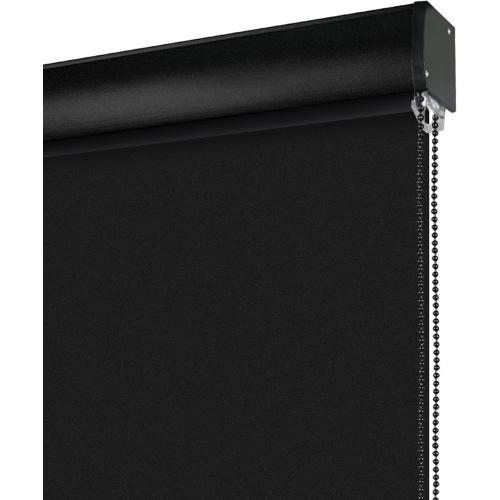 LUCKUP Blackout Roller Shades Window Blinds with Valance Cover Waterproof UV Protection Privacy Thermal Insulated Fabric for Bedroom Bathroom Patio Door and Office Easy Install (25 W x 72 H-Black)