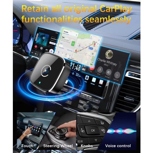 Wireless CarPlay Adapter for iPhone,Mini USB Design,2026 Upgrade with Built-in Wired for Apple CarPlay Plug and Play Fast Stable Connection Car Play for iPhone & Android