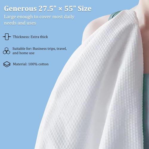 Disposable Bath Towels, 10 Pack Individually Wrapped, 55'' × 27.5'' Portable Travel Towels, Ultra-Soft & Quick-Dry Body Towels for Hotel, Gym, Beach, Camping, Swimming