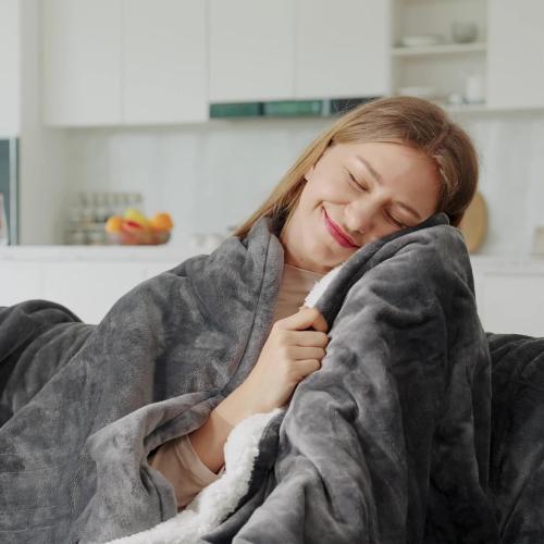 Heated Blanket Electric Throw, Grey, 50x60