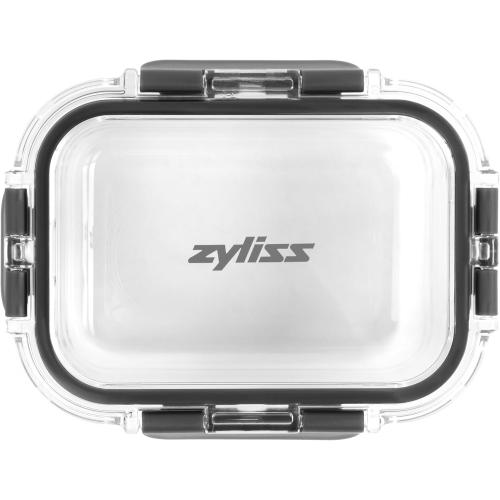 Zyliss Glass Container, Shatterproof Glass, Airtight Food Storage Box with Sealable Lid, Microwave Safe, BPA Free Lid, Freezer Safe, Fridge Storage, Food Container, 6.3in x 4.7in x 2, 12.5oz