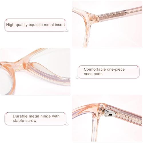 Madison Avenue Square Vintage TR90 Blue Light Blocking Reading Glasses for Women, Computer Readers Eyeglasses