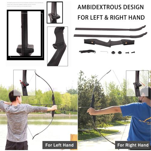 Recurve Bow and Arrow Set for Adults & Youth 20 30 40lb, Takedown Archery Kit for Beginners Right & Left Handed Outdoor Target Practice & Training