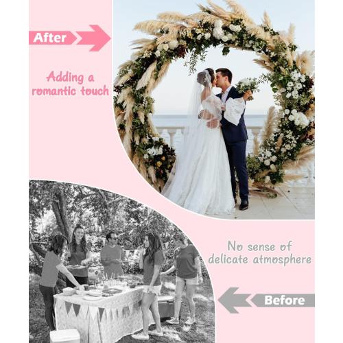 Queension Metal Arch Backdrop Stand 8Ft Wide 7Ft High, Wedding Arch Frame for Wedding Decorations, Balloon Arch Stand with Base for Ceremony, Outdoor Garden Arch Trellis for Climbing Plants, Gold