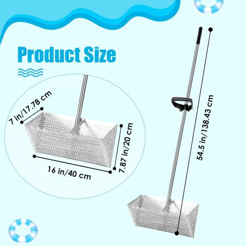 Sand Flea Rake, Detachable Sand Flea Rake, The Shark Tooth Screen Comes with A 16-Inch-Wide Drain Screen with A 51-Inch Handle(Water Bucket not Included)