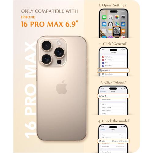 GVIEWIN for iPhone 16 Pro Max Case Compatible with MagSafe, with Screen & Lens Protectors, Military-Grade Protection Slim Marble Shockproof Magnetic Phone Case for 16 Pro Max 6.9, Dreamland River