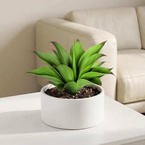 Fake Plants Artificial Agave Plants,Large UV Resistant Fake Agave Planters for Indoor and Outdoor Decorating Tropical Plant Succulents Greenery Indoor Decor13.8 (2Pack, Dark Green)