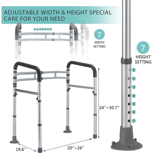 Lianjindun Toilet Safety Rails (350 lb), Adjustable Toilet Frame for Elderly, Seniors, Handicap & Disabled, Foldable Handicap Toilet Handles Fit Any Toilets (Gray)‼️used‼️