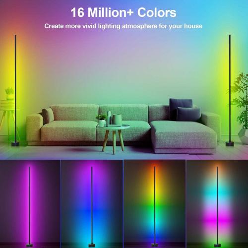 Miortior Corner Floor Lamp - Smart RGB LED Corner Lamp with App and Remote Control, 16 Million Colors & 68  Scene, Music Sync, Timer Setting - Ideal for Living Rooms, Bedrooms, and Gaming Rooms