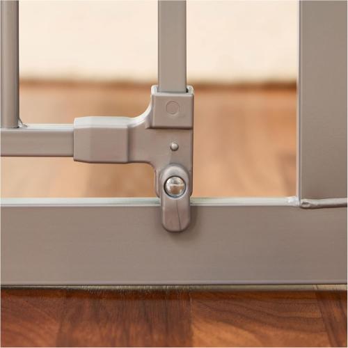 Regalo Easy Step 49-Inch Extra Wide Baby Gate, Includes 4-Inch and 12-Inch Extension Kit, 4 Pack of Pressure Mount Kit and 4 Pack of Wall Mount Kit, Platinum