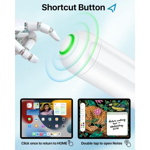 Magnetic Wireless Charging Pencil 2nd Generation, Stylus Pen Same as Apple Pencil 2 Gen, Compatible with iPad Pro 11 in 1/2/3/4, iPad Pro 12.9 in 3/4/5/6, iPad Air 4/5, iPad Mini 6