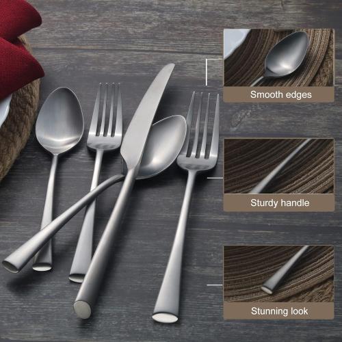 20-Piece Forged Stainless Steel Flatware Set Cutlery Set,Service for 4,Dishwasher Safe…