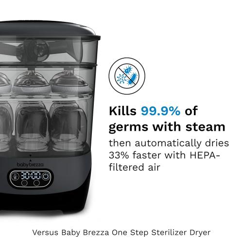 Baby Brezza Bottle Sterilizer and Dryer Advanced – 33% Faster - Largest Capacity Steam Sanitizer - Universal Sterilization Machine for All Bottles   Pump Parts - HEPA Air Filter, Charcoal ‼️could be missing or broken parts ‼️also comes with scratches and stains ‼️