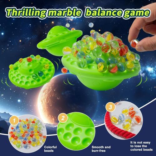 Wobble Ball Marble Balance Game for Kids & Adults – Exciting Family Challenge and Fun Party Game with 60 Marbles, Great Gift for Holidays and Birthdays, Ages 8 , 1–4 Players