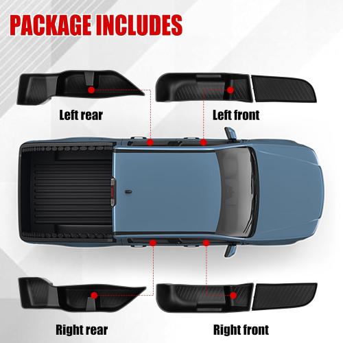 Mabett Door Side Storage Tray for Ford Maverick 2025 2024 2023 2022 Accessories(Not Fit 2026), TPE Front and Rear Doors Storage Insert Organizer Boxs 4PCS Set Fit Maverick(Black)